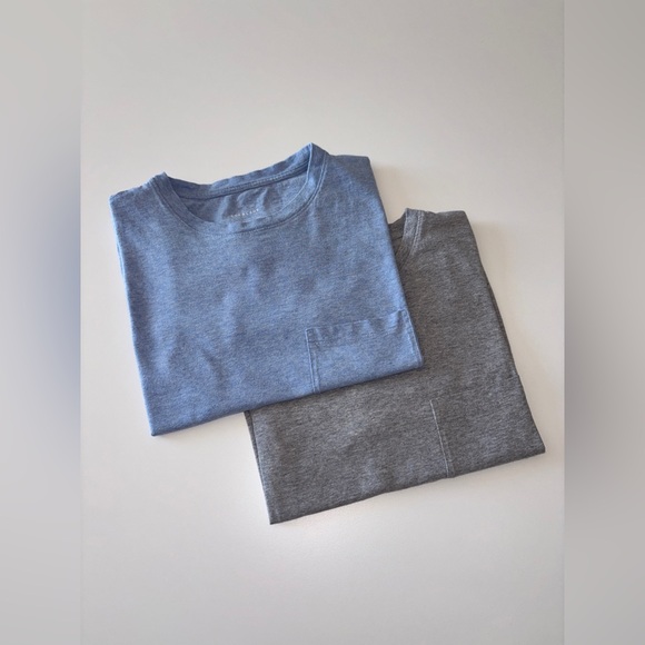 Bundle of Crew Neck T-Shirts - Heather Light Blue and Grey - Picture 3 of 3